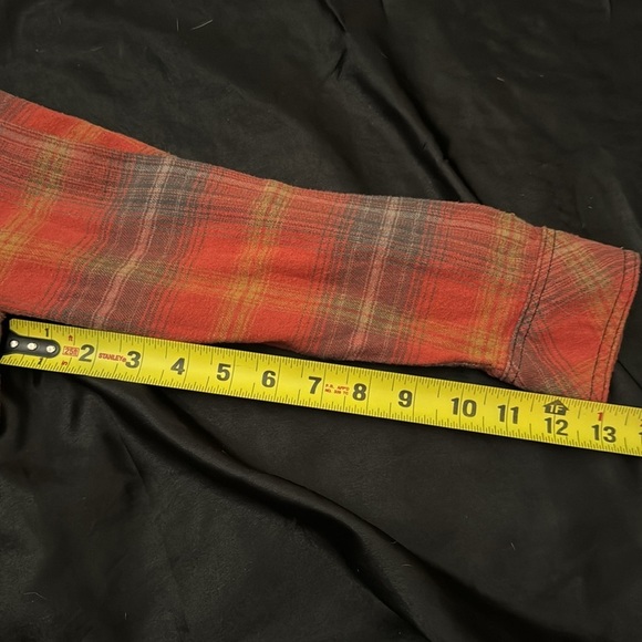 BDG Urban Outfitters Plaid Cropped Long Sleeve Blouse Orange Size XS - Picture 8 of 8